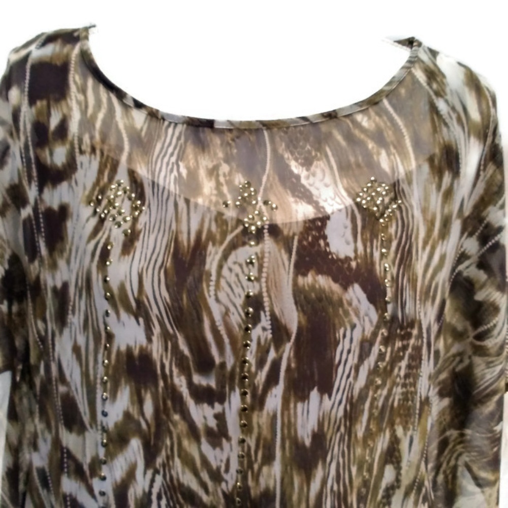 Cato Women's 2 Piece Sheer Top and Camisole Size M